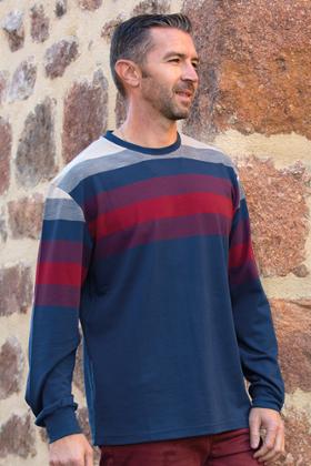 TSHIRT ML CROISE DOS COTON